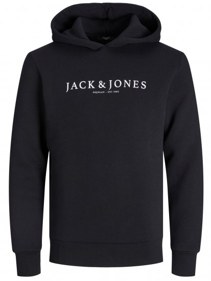 Jack & Jones JPRBLAAUGUST LOGO Hoodie Black - Store Klær - Herreklær store størrelser