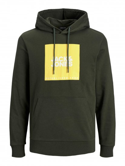 Jack & Jones JJLOCK SWEAT HOOD Dark Green - Gensere og hettegensere - Store hettegensere - 2XL-14XL