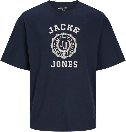 Jack & Jones VICTO T-Shirt Navy Blazer - T-skjorter - Store T-skjorter - 2XL-14XL