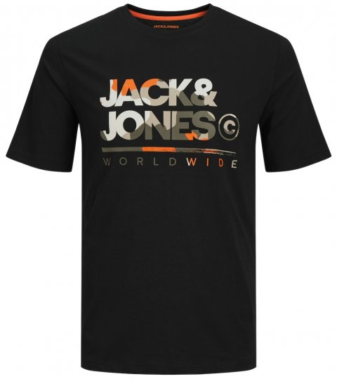 Jack & Jones JJLUKE T-Shirt Black - T-skjorter - Store T-skjorter - 2XL-14XL