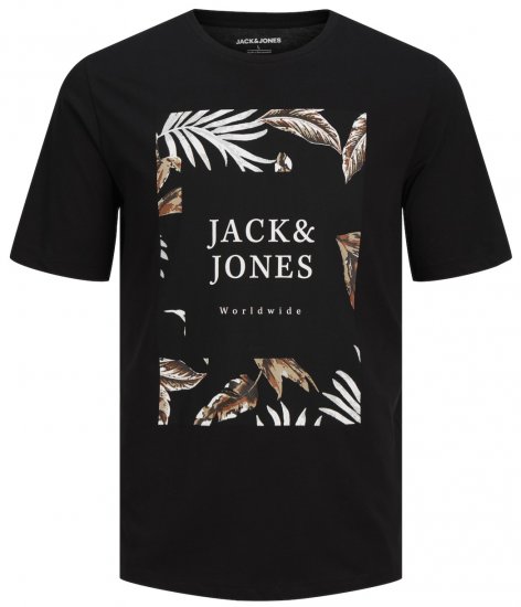 Jack & Jones JJFLOOR Black T-Shirt - T-skjorter - Store T-skjorter - 2XL-14XL