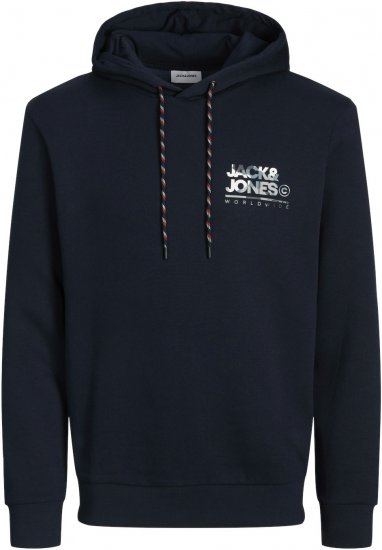 Jack & Jones JJLUKE Hoodie Navy Blazer - Gensere og hettegensere - Store hettegensere - 2XL-14XL
