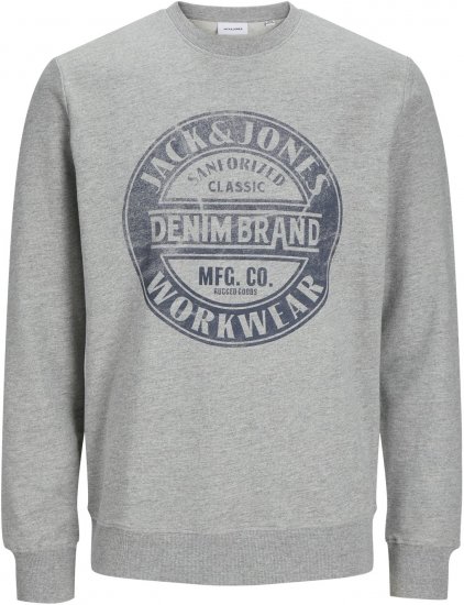Jack & Jones JJJEANS Sweatshirt Light Grey - Gensere og hettegensere - Store hettegensere - 2XL-14XL