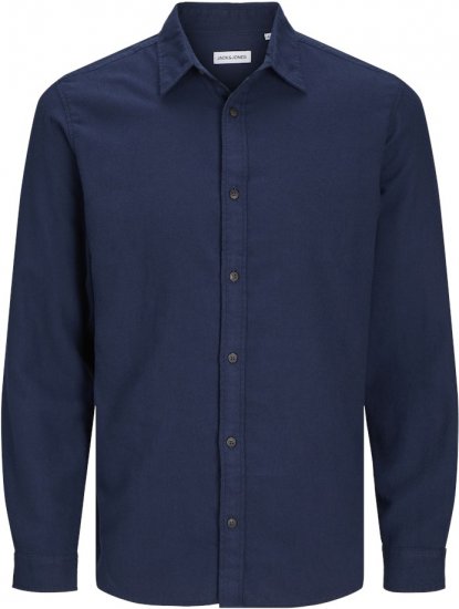Jack & Jones JOSHUA LS Flannel Shirt Navy Blazer - Skjorter - Store skjorter - 2XL-8XL