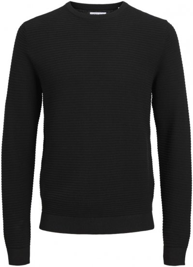 Jack & Jones OTTO Knitted Sweater Black - Gensere og hettegensere - Store hettegensere - 2XL-14XL