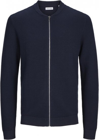 Jack & Jones OTTO Knitted Sweater with Zipper Navy - Gensere og hettegensere - Store hettegensere - 2XL-14XL