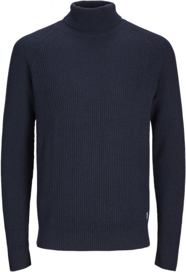 Jack & Jones PANNEL Turtleneck Knitted Sweater Navy Blazer - Gensere og hettegensere - Store hettegensere - 2XL-14XL