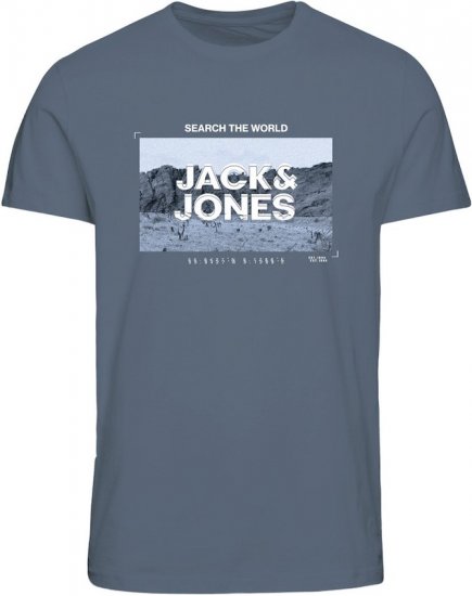 Jack & Jones RAY Photo T-Shirt Flint Stone Blue - T-skjorter - Store T-skjorter - 2XL-14XL