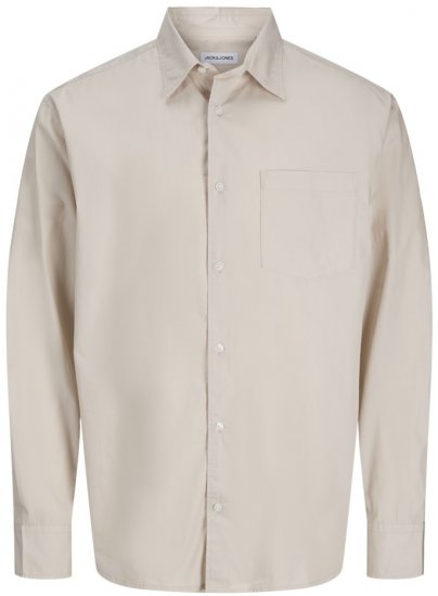  Jack & Jones Cody Poplin Long Sleeve Shirt Moonbeam - Skjorter - Store skjorter - 2XL-8XL