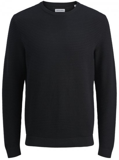 Jack & Jones Otto Crew Neck Knit Pullover Black - Gensere og Hettegensere - Store hettegensere - 2XL-14XL