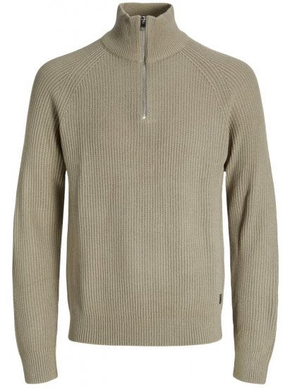 Jack & Jones Pannel Knit Half Zip Pullover Crockery - Gensere og hettegensere - Store hettegensere - 2XL-14XL