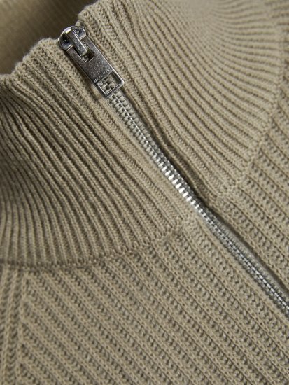 Jack & Jones Pannel Knit Half Zip Pullover Crockery - Gensere og hettegensere - Store hettegensere - 2XL-14XL
