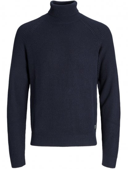 Jack & Jones Pannel Roll Neck Knit Pullover Sky Captain - Gensere og hettegensere - Store hettegensere - 2XL-14XL
