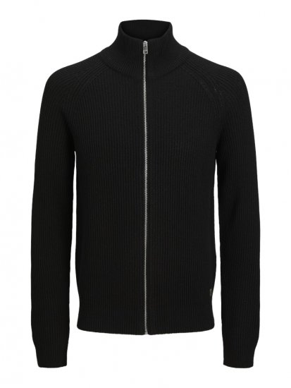 Jack & Jones Pannel Zip Knit Cardigan Black - Gensere og hettegensere - Store hettegensere - 2XL-14XL