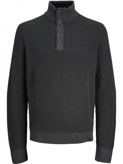 Jack & Jones Ethan High Neck Knit Pullover Black - Gensere og hettegensere - Store hettegensere - 2XL-14XL