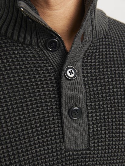 Jack & Jones Ethan High Neck Knit Pullover Black - Gensere og hettegensere - Store hettegensere - 2XL-14XL