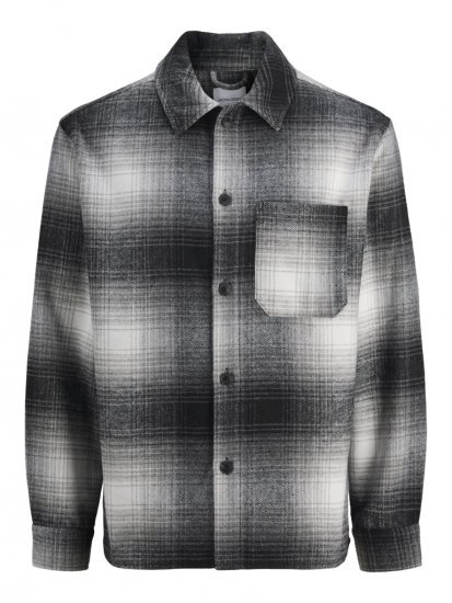 Jack & Jones Zac Long Sleeve Heavy Brush Overshirt Black - Skjorter - Store skjorter - 2XL-8XL