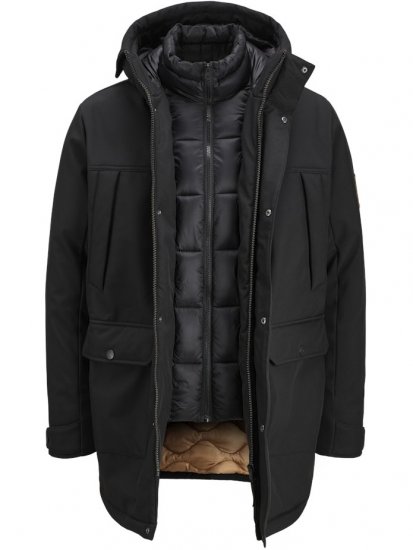 Jack & Jones Finn Softshell Parka Black - Jakker - Store jakker - 2XL-12XL