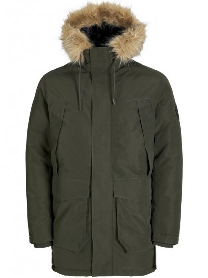 Jack & Jones Camp Faux Fur Parka Rosin - Jakker - Store jakker - 2XL-12XL