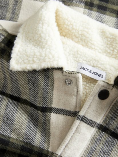 Jack & Jones Zac Teddy Long Sleeve Overshirt Jacket Dusty Olive - Jakker - Store jakker - 2XL-12XL