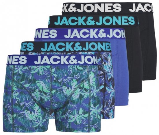  Jack & Jones Tropical Flowers Trunks 5-Pack Blue - Undertøy & badetøy - Undertøy store størrelser 