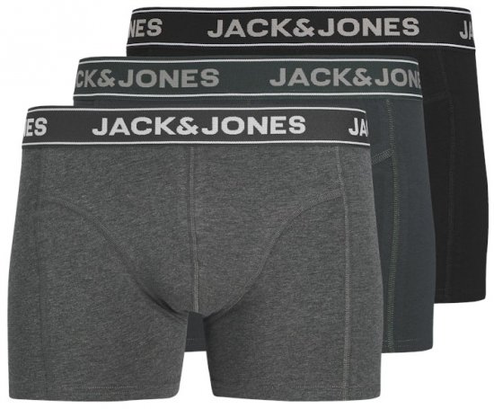 Jack & Jones Black Friday Trunks 3-Pack Grey Black - Undertøy & badetøy - Undertøy store størrelser 