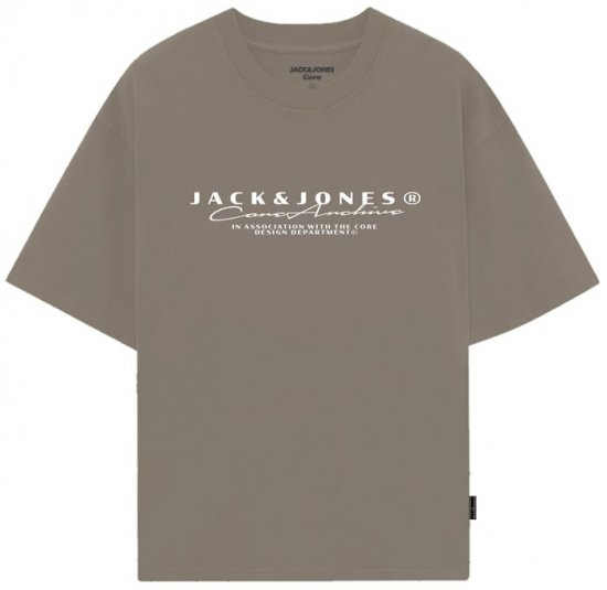 Jack & Jones Point Branding Crew Neck T-Shirt Desert Taupe - T-skjorter - Store T-skjorter - 2XL-14XL