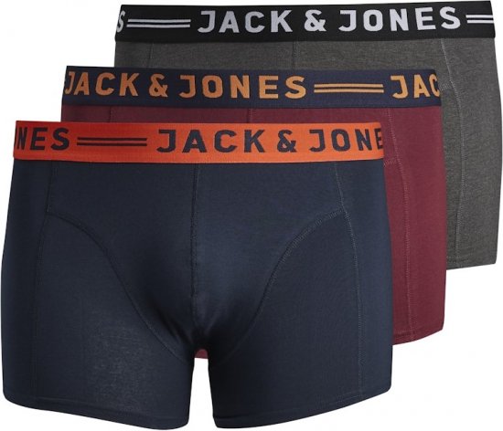 Jack & Jones LICHFIELD Trunks 3-Pack Burgundy - Undertøy & badetøy - Undertøy store størrelser 