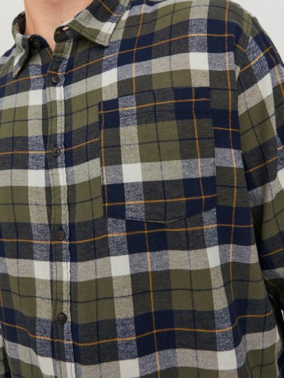 Jack & Jones JOROWEN CHECK COMFORT Shirt Olive - Skjorter - Store skjorter - 2XL-8XL