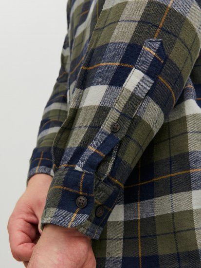 Jack & Jones JOROWEN CHECK COMFORT Shirt Olive - Skjorter - Store skjorter - 2XL-8XL