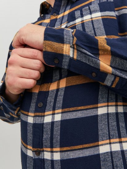 Jack & Jones JOROWEN CHECK COMFORT Shirt Navy - Skjorter - Store skjorter - 2XL-8XL