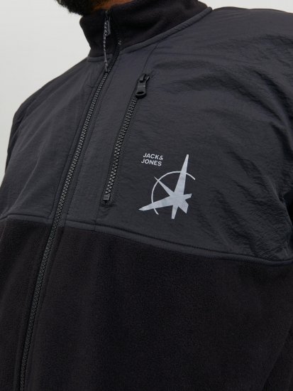 Jack & Jones JCOFILO POLARFLEECE with Zipper Black - Gensere og hettegensere - Store hettegensere - 2XL-14XL