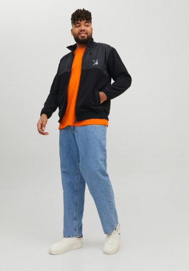 Jack & Jones JCOFILO POLARFLEECE with Zipper Black - Gensere og hettegensere - Store hettegensere - 2XL-14XL