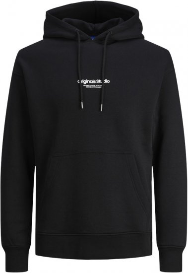 Jack & Jones ESTERBRO Hoodie Black - Gensere og hettegensere - Store hettegensere - 2XL-14XL