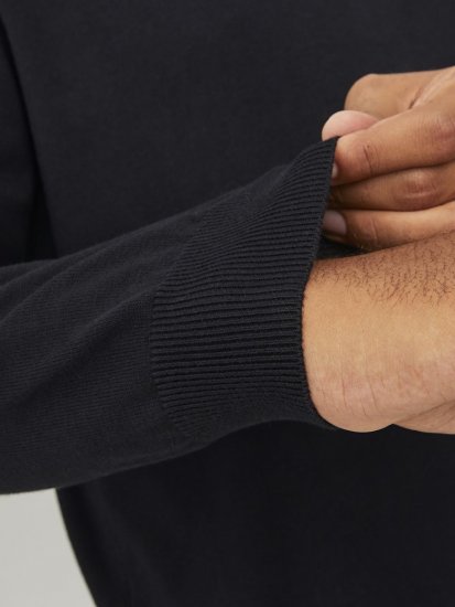 Jack & Jones BASIC Knitted Sweater Black - Gensere og hettegensere - Store hettegensere - 2XL-14XL