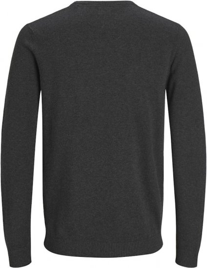 Jack & Jones BASIC Knitted Sweater Dark Grey Melange - Gensere og hettegensere - Store hettegensere - 2XL-14XL