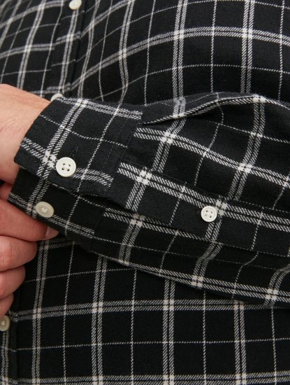 Jack & Jones JORCOZY FLANNEL CHECK SHIRT LS Black - Skjorter - Store skjorter - 2XL-8XL