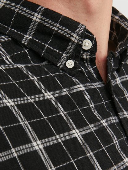 Jack & Jones JORCOZY FLANNEL CHECK SHIRT LS Black - Skjorter - Store skjorter - 2XL-8XL