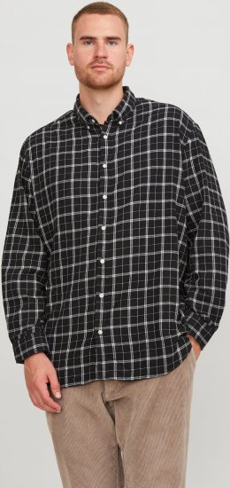 Jack & Jones JORCOZY FLANNEL CHECK SHIRT LS Black - Skjorter - Store skjorter - 2XL-8XL