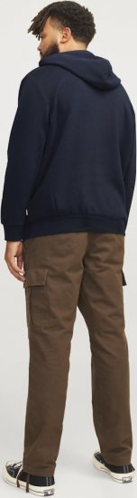 Jack & Jones CORP LOGO PLAY 5 Print Hoodie Navy Blazer - Gensere og hettegensere - Store hettegensere - 2XL-14XL