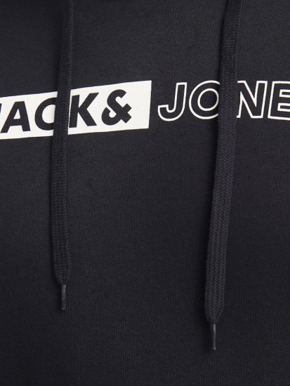 Jack & Jones CORP LOGO PLAY 5 Print Hoodie Black - Gensere og hettegensere - Store hettegensere - 2XL-14XL