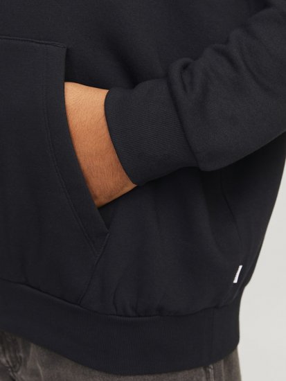 Jack & Jones CORP LOGO PLAY 5 Print Hoodie Black - Gensere og hettegensere - Store hettegensere - 2XL-14XL
