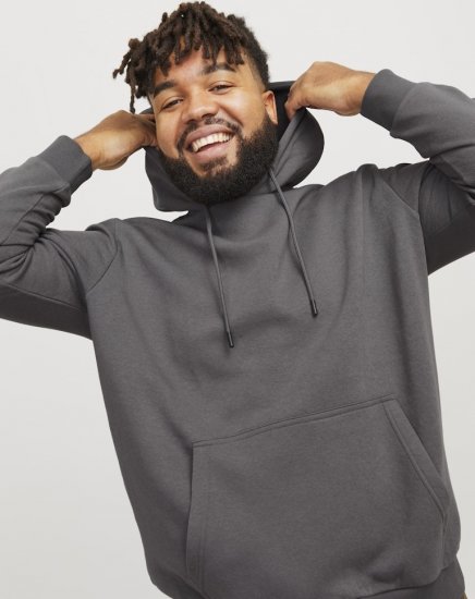 Jack & Jones BRADLEY Hoodie Grey - Gensere og hettegensere - Store hettegensere - 2XL-14XL