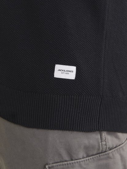 Jack & Jones HILL Knitted Sweater Black - Gensere og hettegensere - Store hettegensere - 2XL-14XL