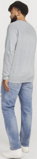 Jack & Jones HILL Knitted Sweater Light Grey Melange - Gensere og hettegensere - Store hettegensere - 2XL-14XL