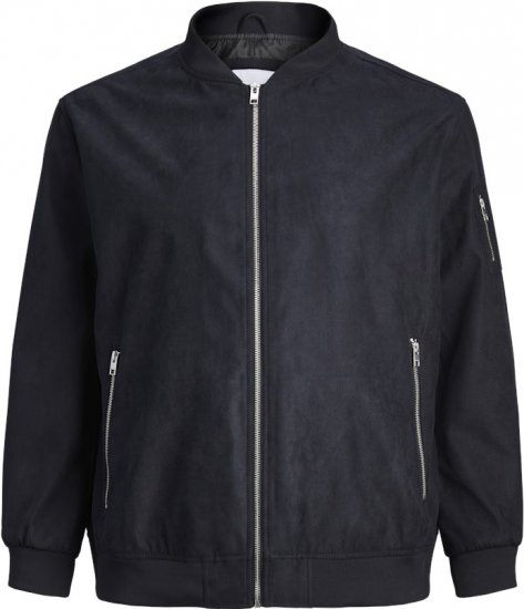 Jack & Jones ROCKY Faux Suede Bomber Jacket Jet Black - Jakker - Store jakker - 2XL-12XL