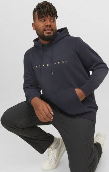 Jack & Jones STAR Hoodie Dark Navy - Gensere og hettegensere - Store hettegensere - 2XL-14XL