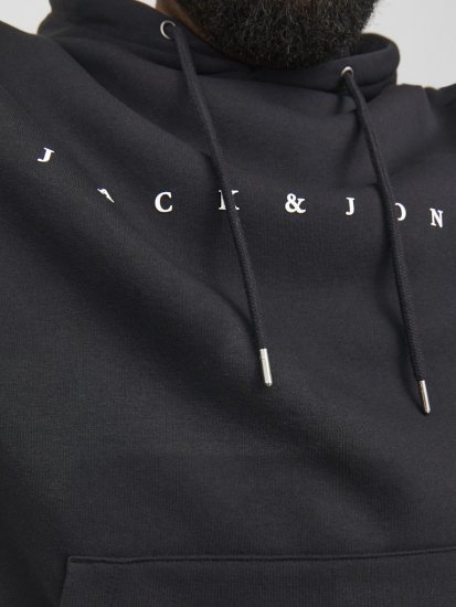 Jack & Jones STAR Hoodie Black - Gensere og hettegensere - Store hettegensere - 2XL-14XL