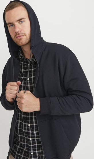 Jack & Jones BRADLEY Zip Hoodi Black - Gensere og hettegensere - Store hettegensere - 2XL-14XL