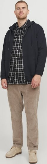 Jack & Jones BRADLEY Zip Hoodi Black - Gensere og hettegensere - Store hettegensere - 2XL-14XL
